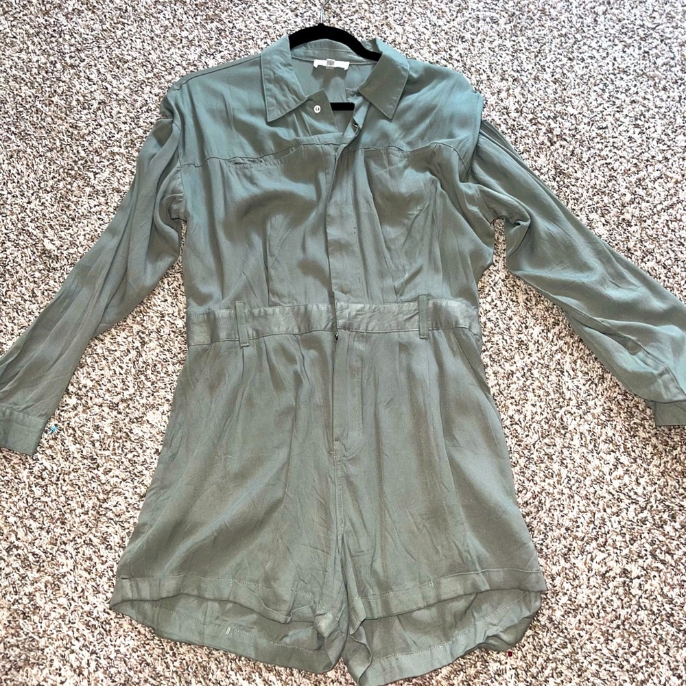 Army green long sleeve romper